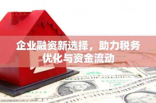 佳冬企业融资新选择，助力税务优化与资金流动
