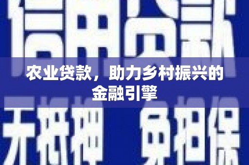 长滨农业贷款，助力乡村振兴的金融引擎