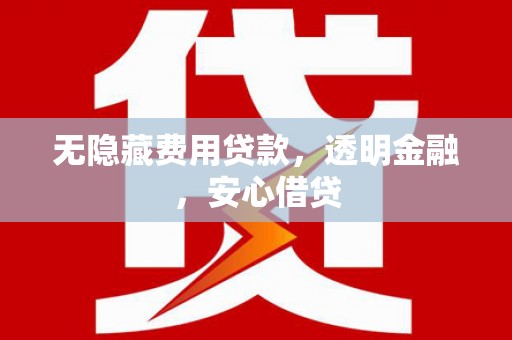 顺城无隐藏费用贷款，透明金融，安心借贷