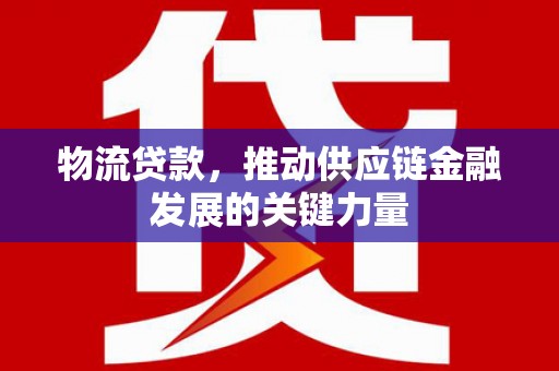 海盐物流贷款，推动供应链金融发展的关键力量