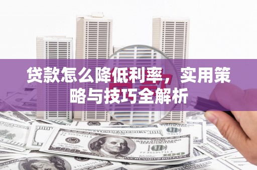 简阳贷款怎么降低利率，实用策略与技巧全解析