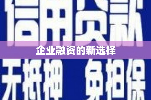光泽企业融资的新选择