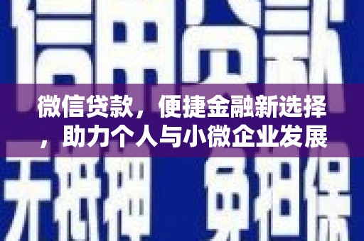 盐津微信贷款，便捷金融新选择，助力个人与小微企业发展