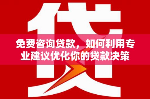 普湾新区免费咨询贷款，如何利用专业建议优化你的贷款决策