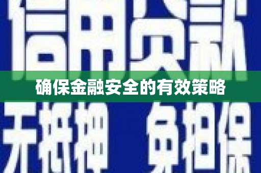 凤城确保金融安全的有效策略